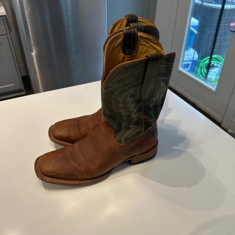 Tecovas Brown and Green Western Cowboy Boots “The Doc”
